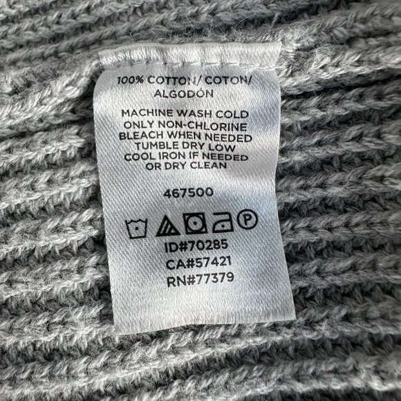 Ann Taylor Factory Open Front Ribbed Knit Cotton Cardigan Sweater, Size L, Grey - Picture 7 of 8